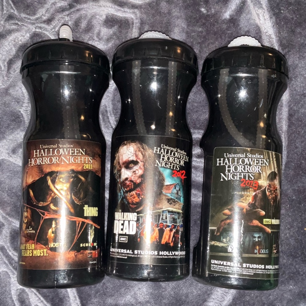 Set of 3 - Halloween Horror Nights Universal Studios Hollywood Collectors Bottle